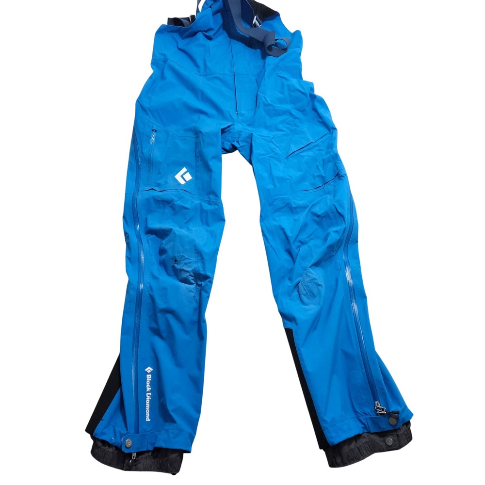 Black Diamond Gore-Tex Pro Ski Bibs Mens Medium Blue RECCO Waterproof Pants *